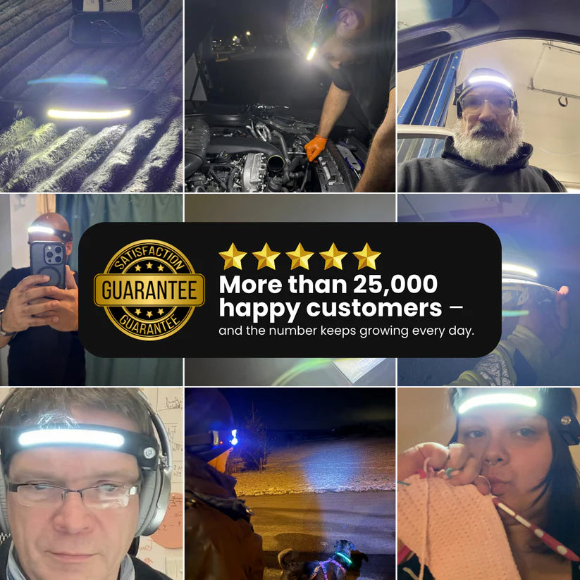 Head-mounted 230° LED